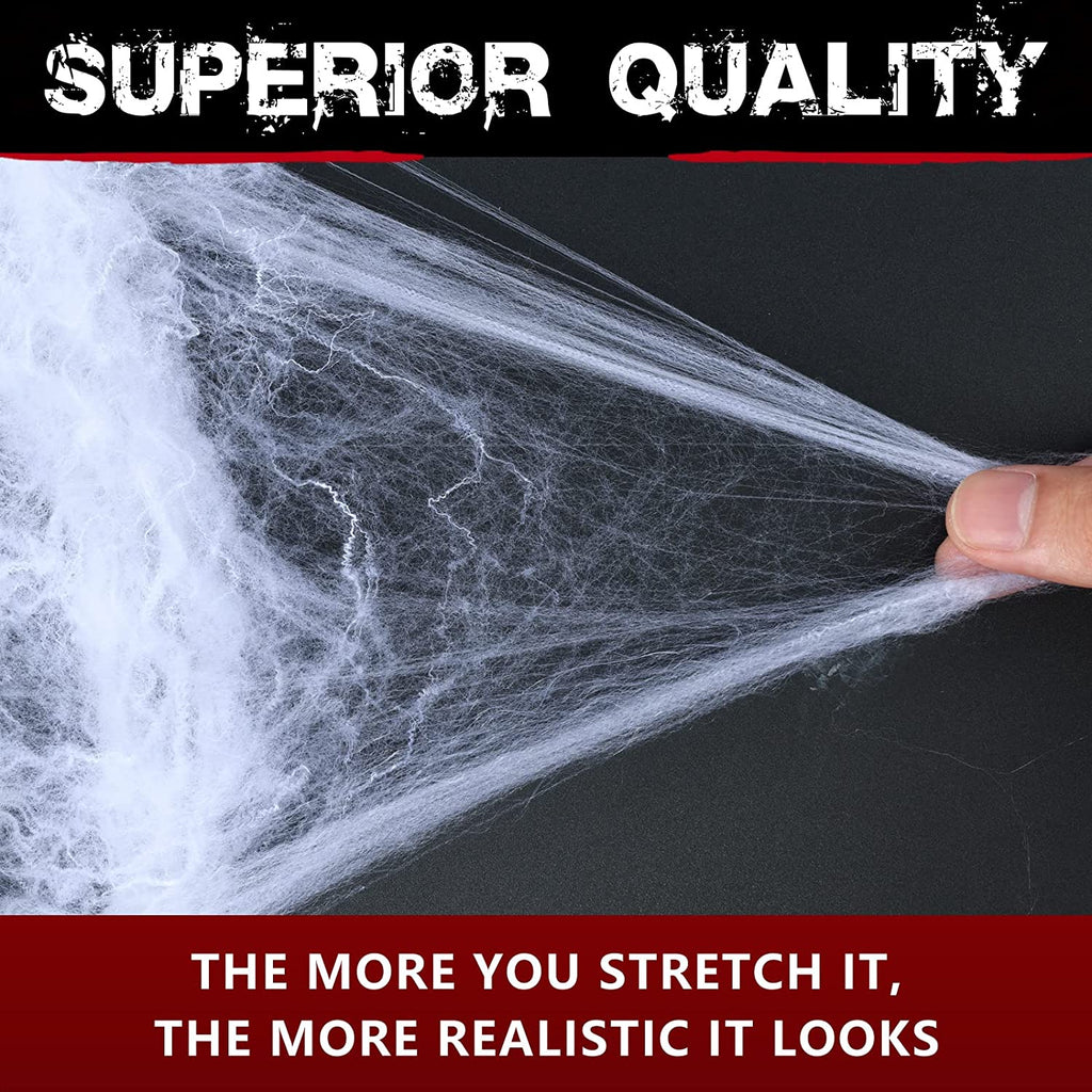 Halloween Spider Webs Decorations with 150 Extra Fake Spiders