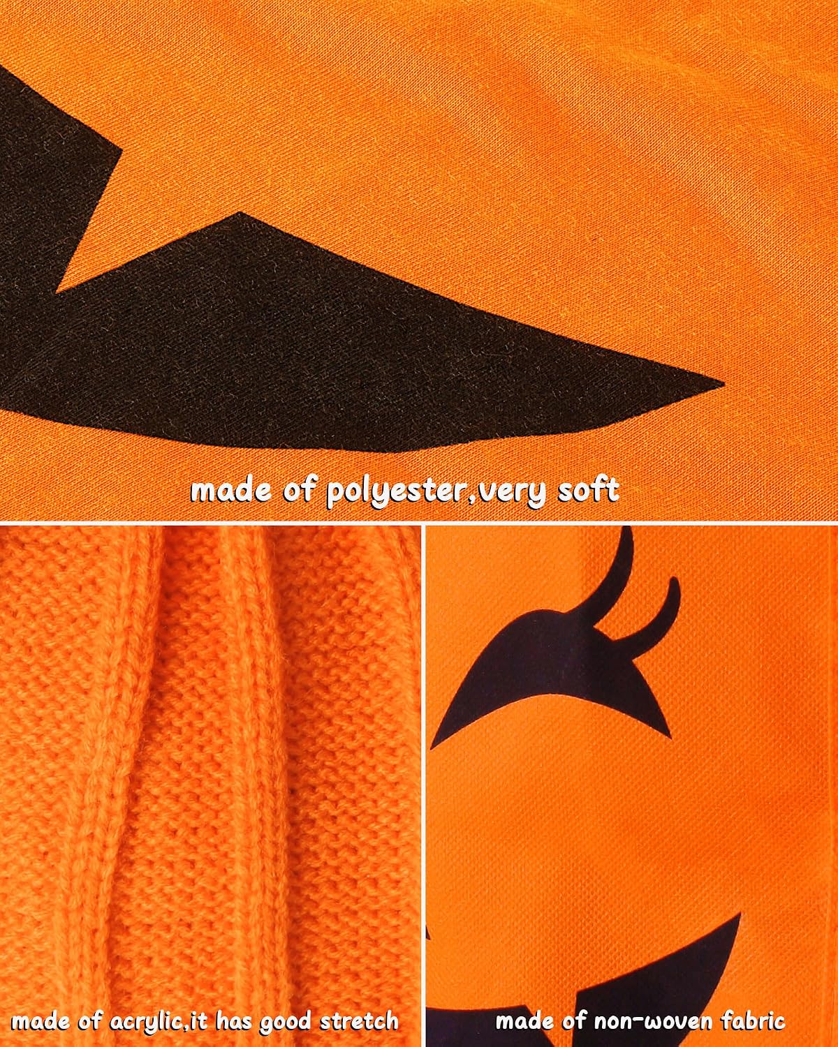 Halloween Women Pumpkin Poncho Costume Set