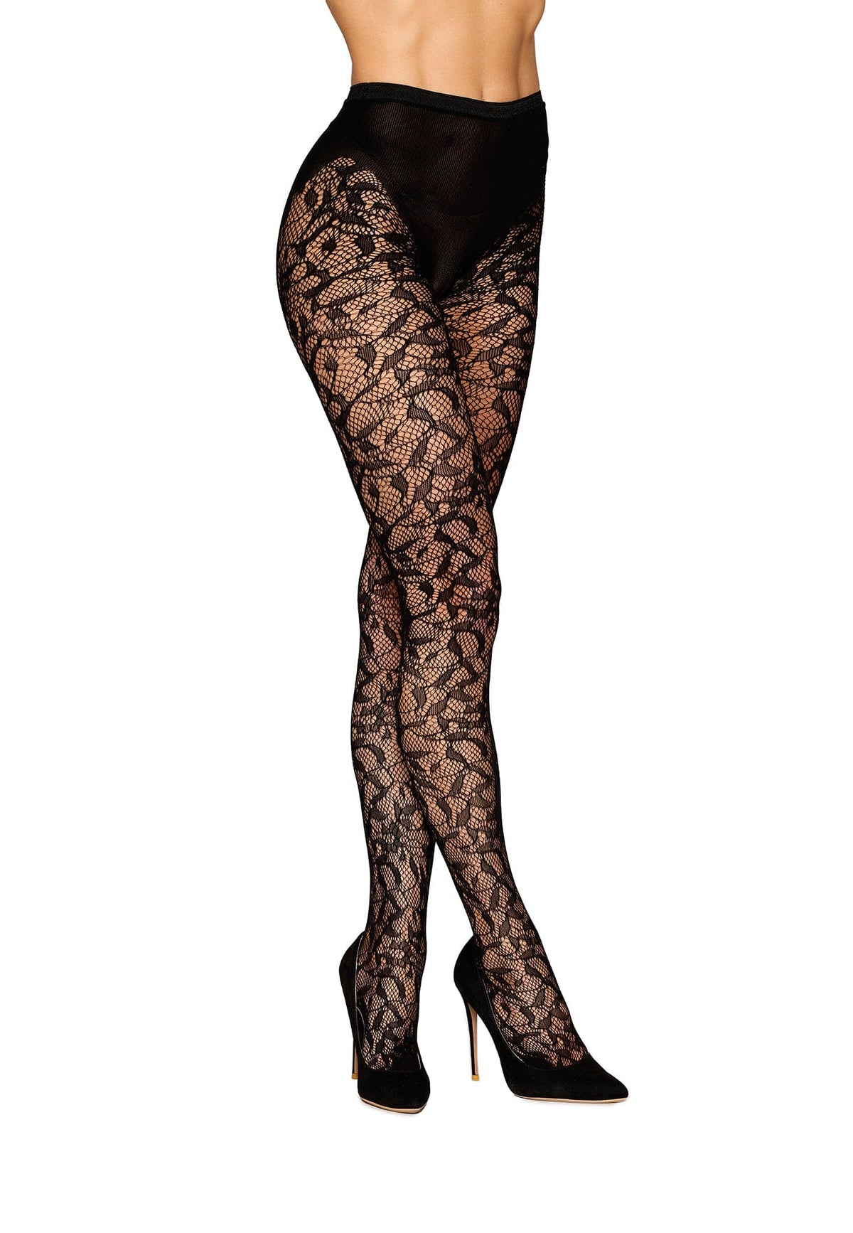 Dreamgirl Black Lace Pantyhose