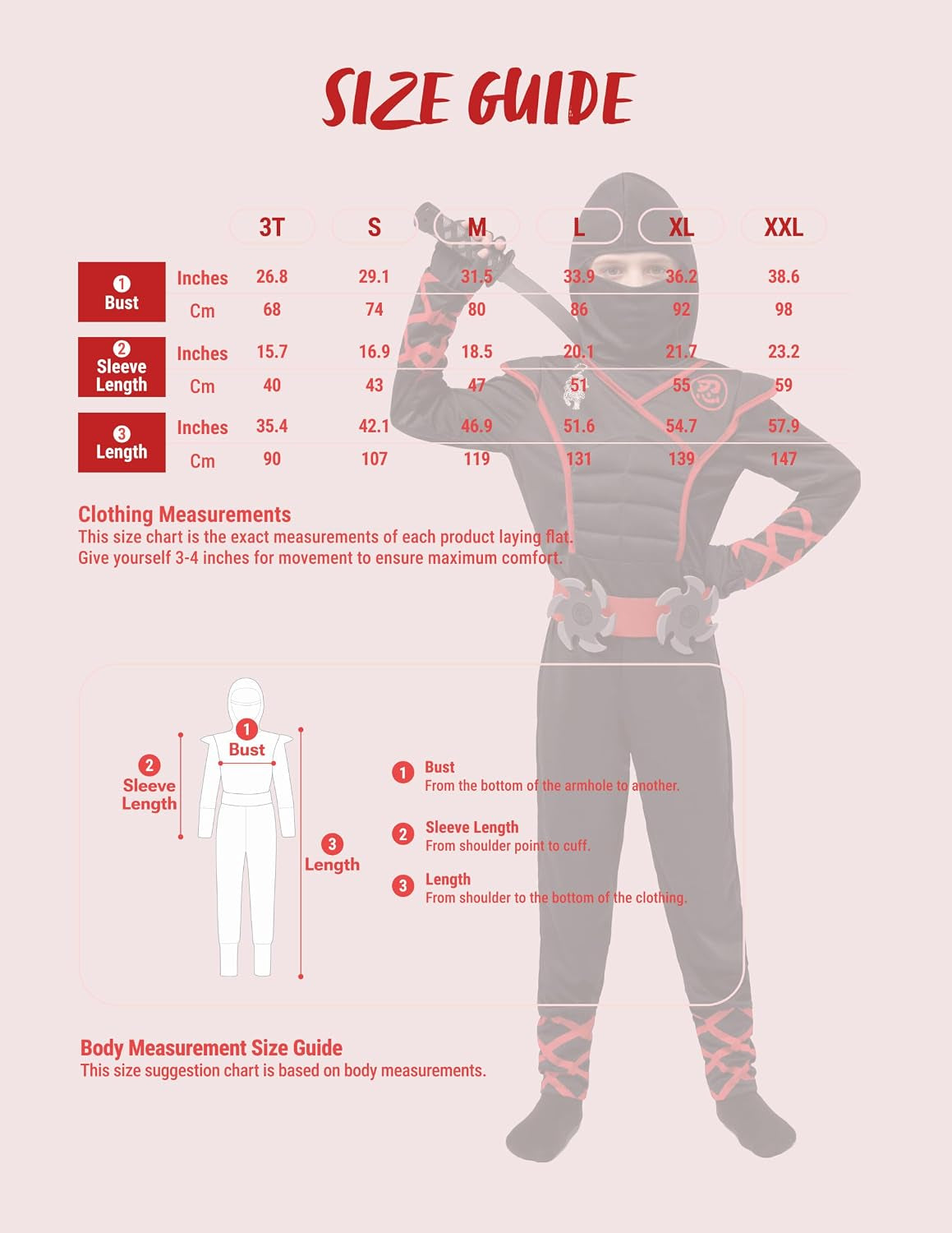 Halloween Ninja Costume Outfit Set for Kids Small