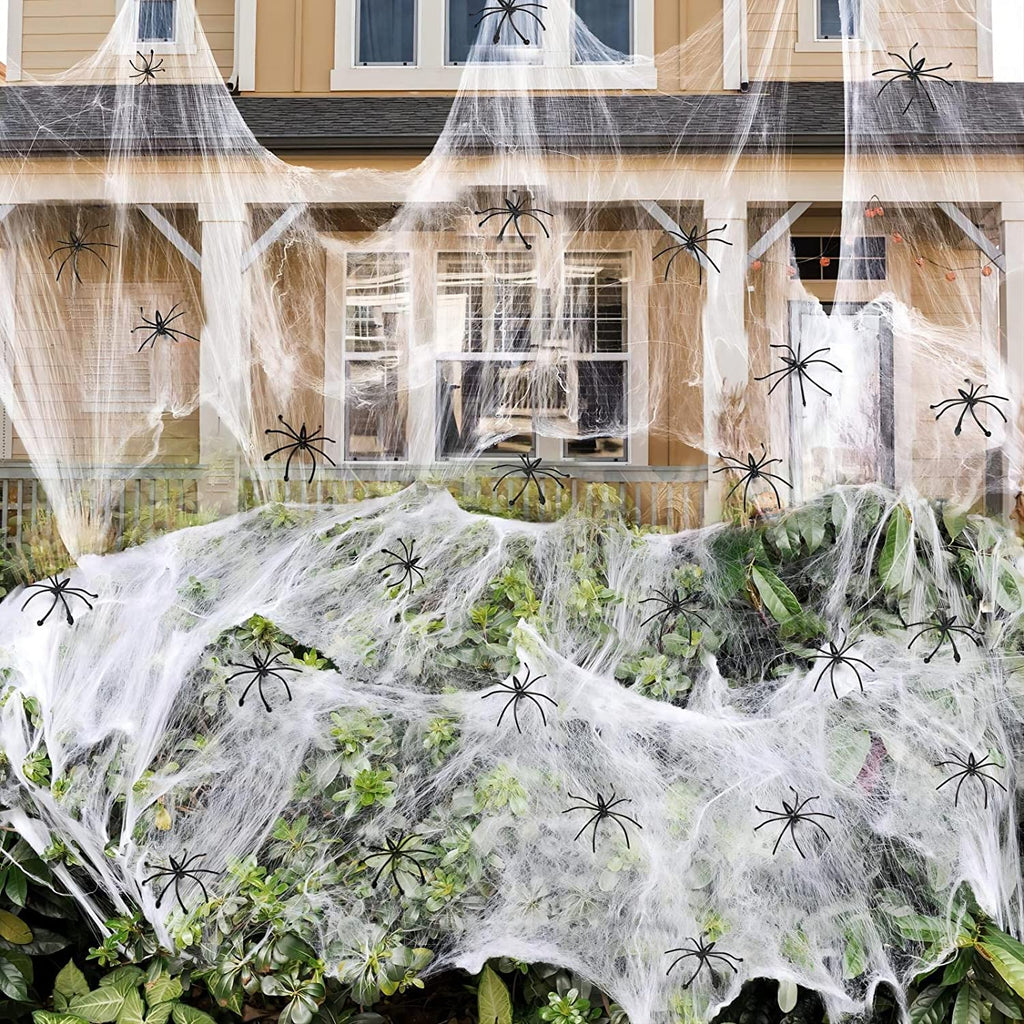 Halloween Spider Webs Decorations with 150 Extra Fake Spiders