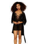 Dreamgirl Stretch Mesh Chemise & Robe Set